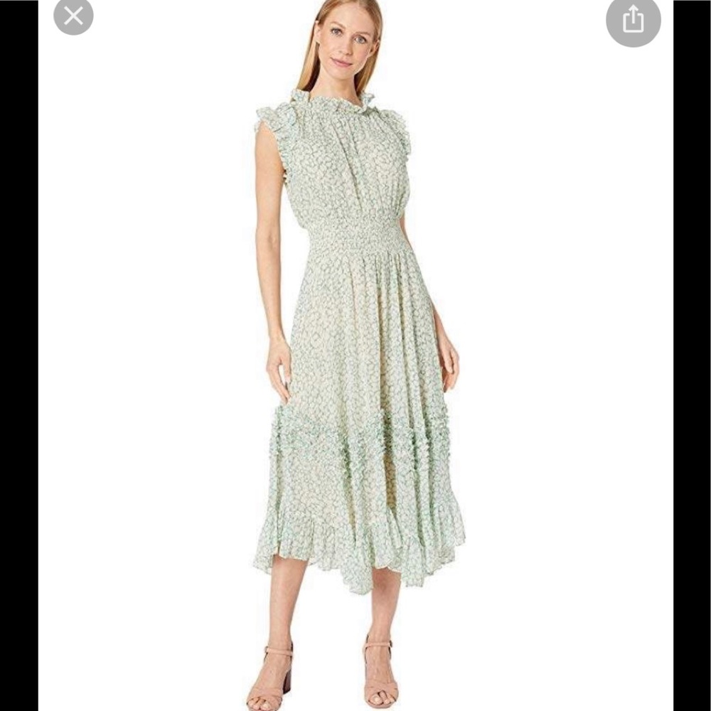 Rebecca Taylor Leaf Dress w silver and gold detail